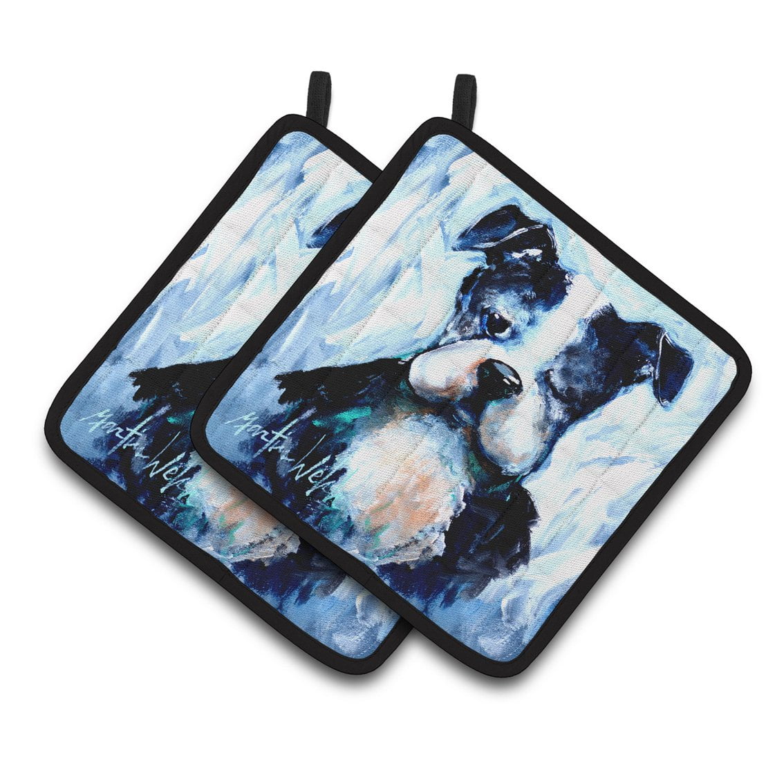 Picture of Carolines Treasures MW1311PTHD Boston Terrier Boston Tuff Pair of Pot Holders