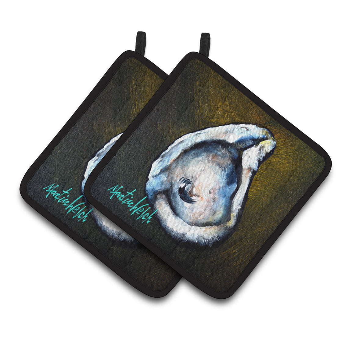 Picture of Carolines Treasures MW1317PTHD Brown Eye Oyster Pair of Pot Holders