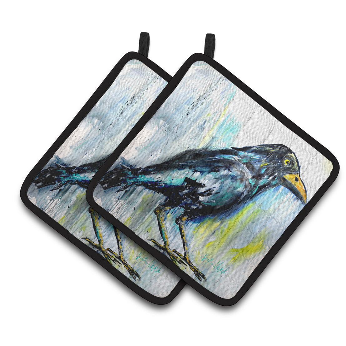 Picture of Carolines Treasures MW1318PTHD Burnt Corn Raven Pair of Pot Holders