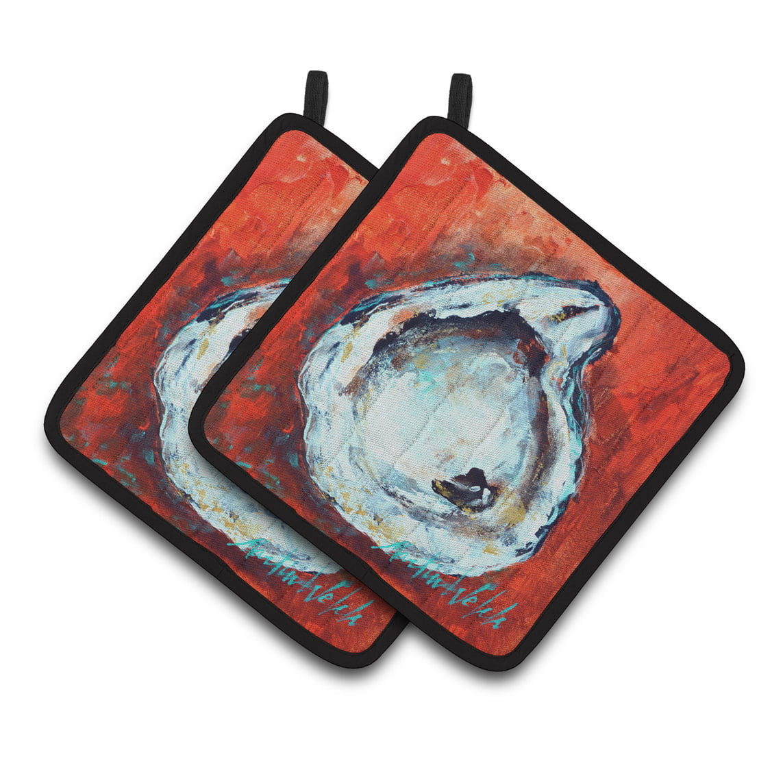 Picture of Carolines Treasures MW1321PTHD Char Broiled Oyster Pair of Pot Holders