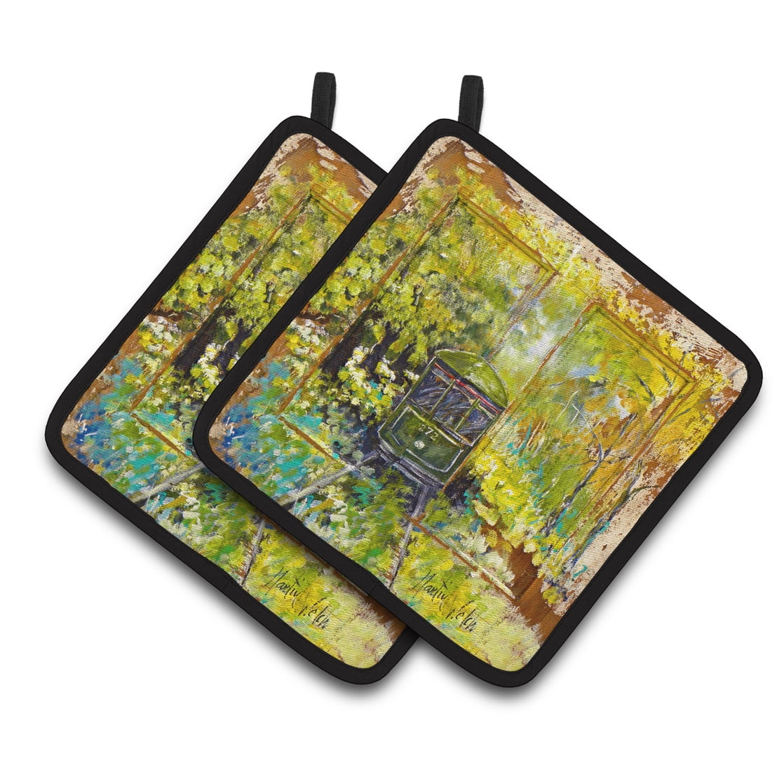 Picture of Carolines Treasures MW1326PTHD Streetcar End of the Line Pair of Pot Holders