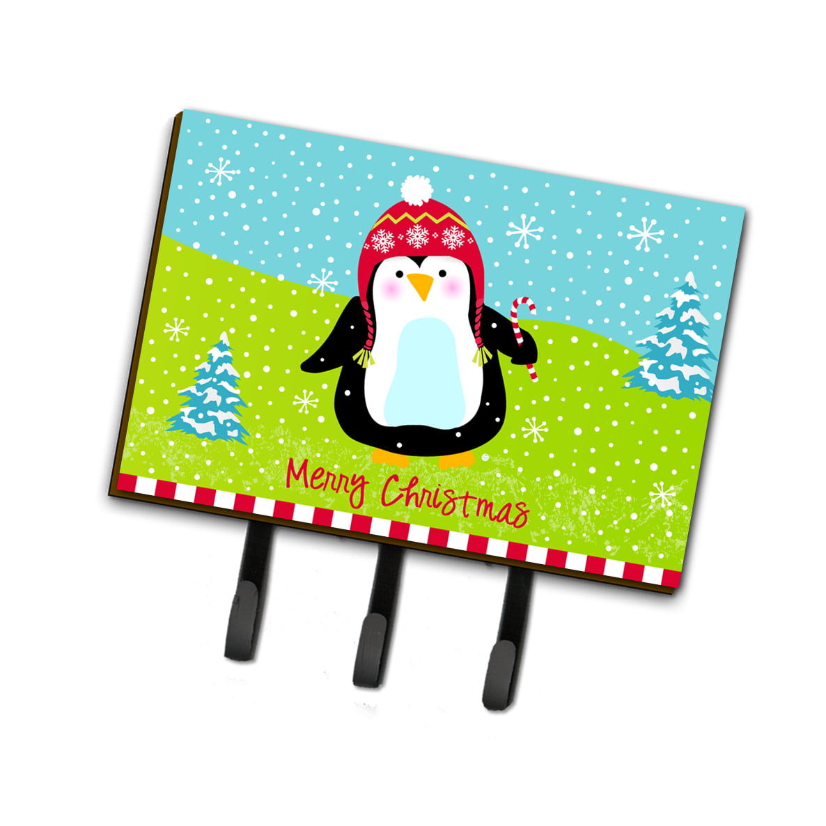 Merry Christmas Happy Penguin Leash or Key Holder