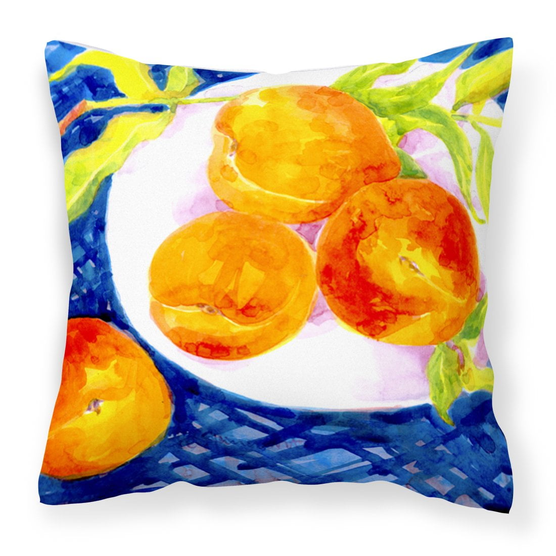 Bowl of Peaches Fabric Decorative Pillow