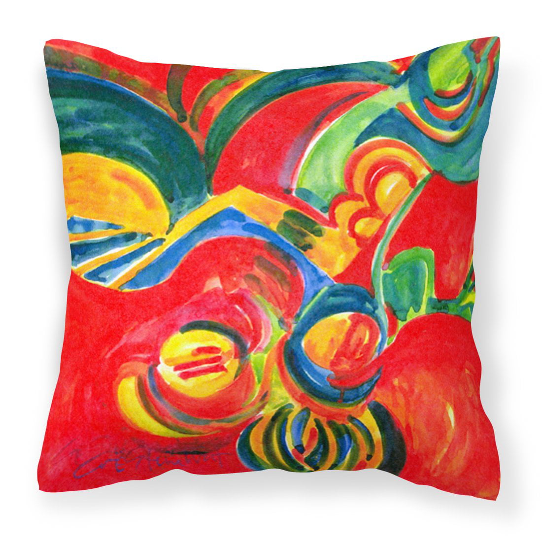 Christmas Holly Berries Abstract Fabric Decorative Pillow