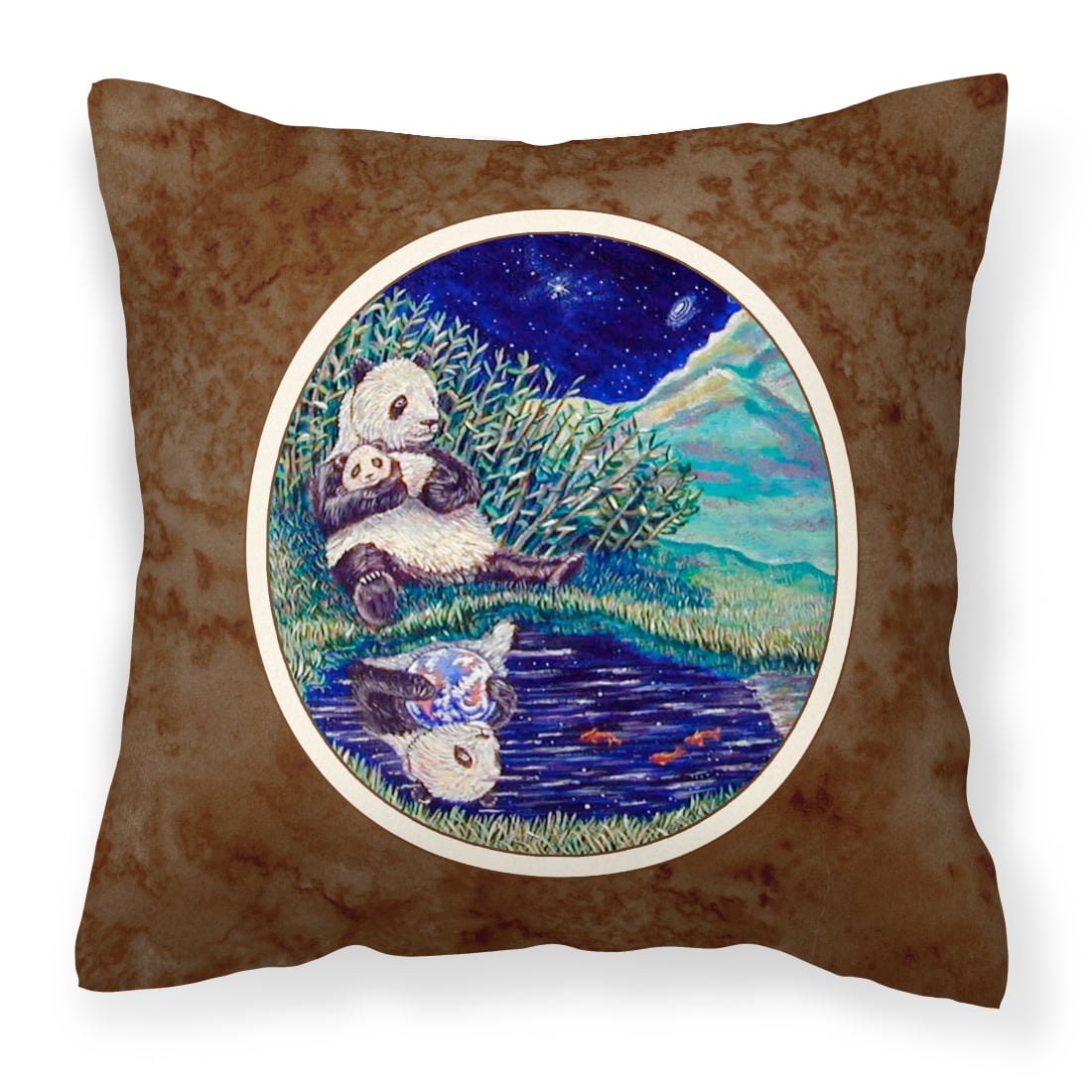 Panda Bear With Baby Fabric Decorative Pillow