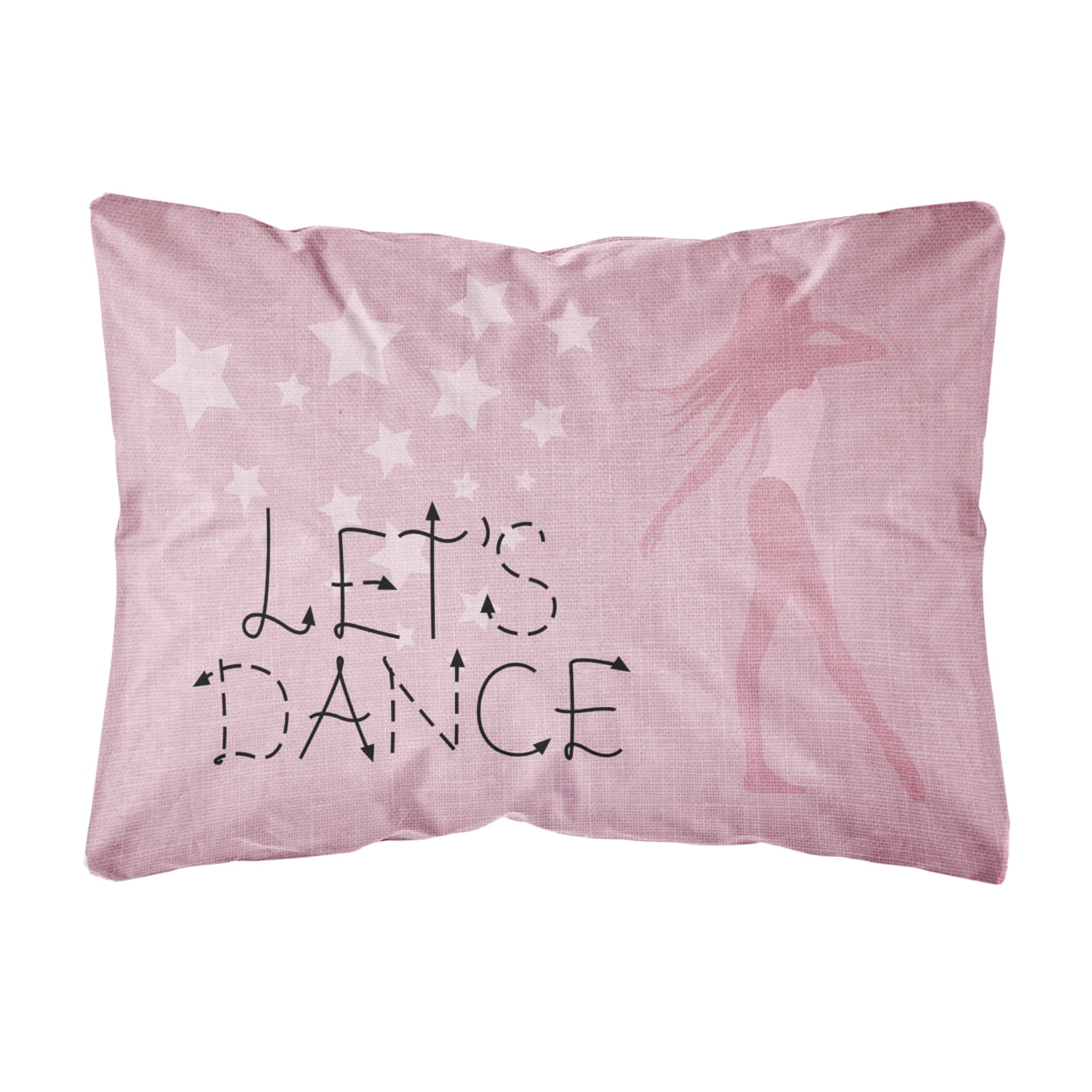 Lets Dance Linen Pink Canvas Fabric Decorative Pillow