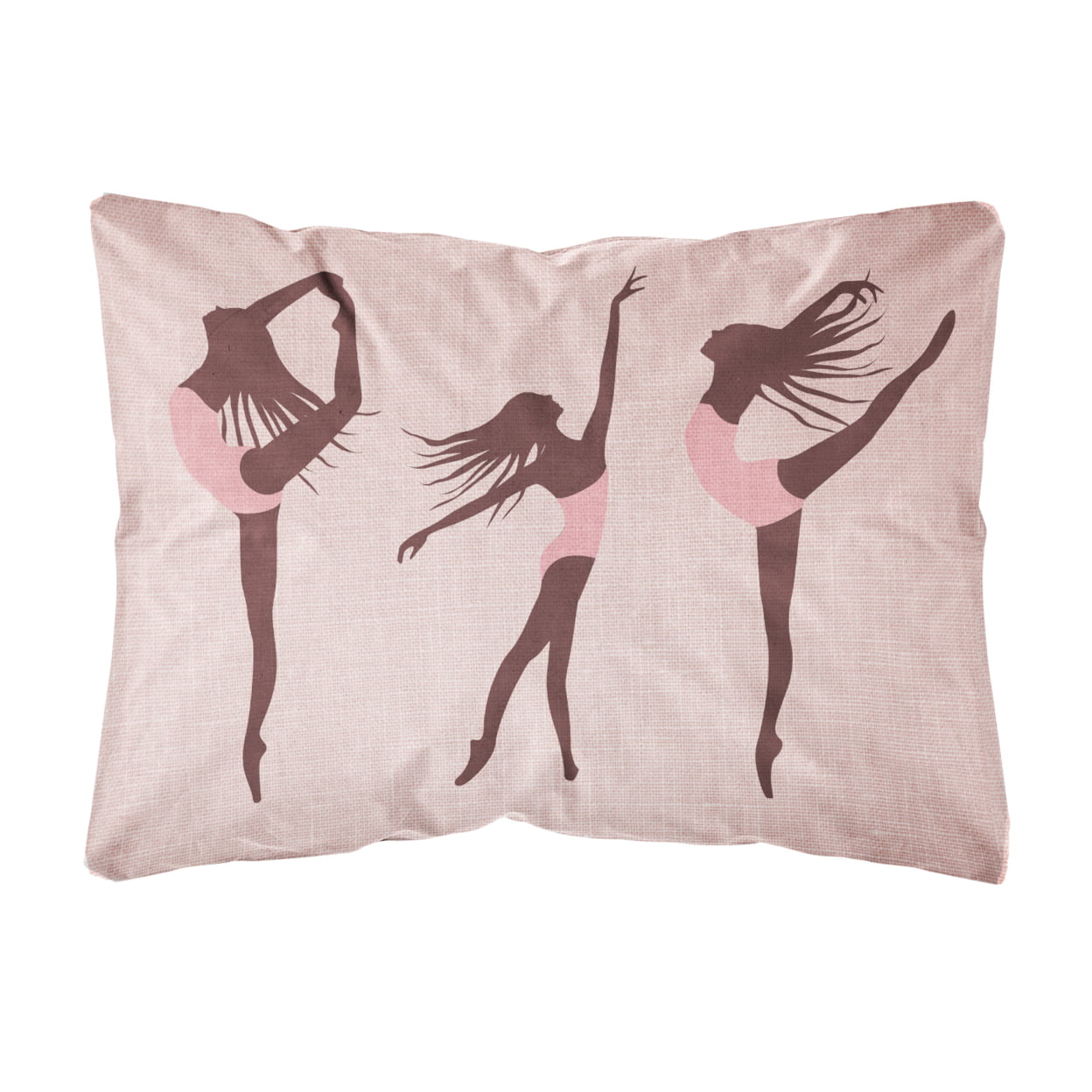 Dancers Linen Pink Canvas Fabric Decorative Pillow