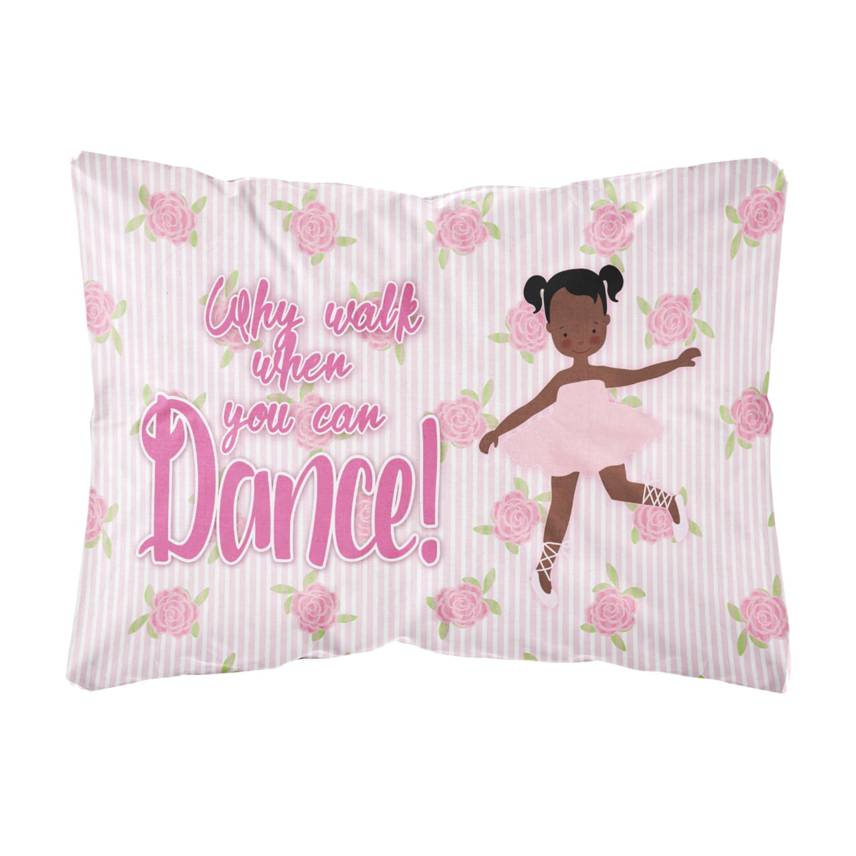 Ballet African American Pigtails Canvas Fabric Decorative Pillow