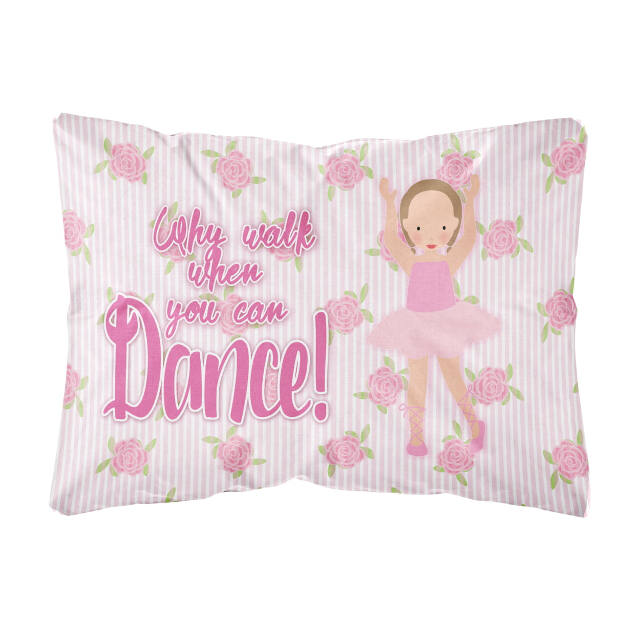 Ballet Brown Short Hair Canvas Fabric Decorative Pillow