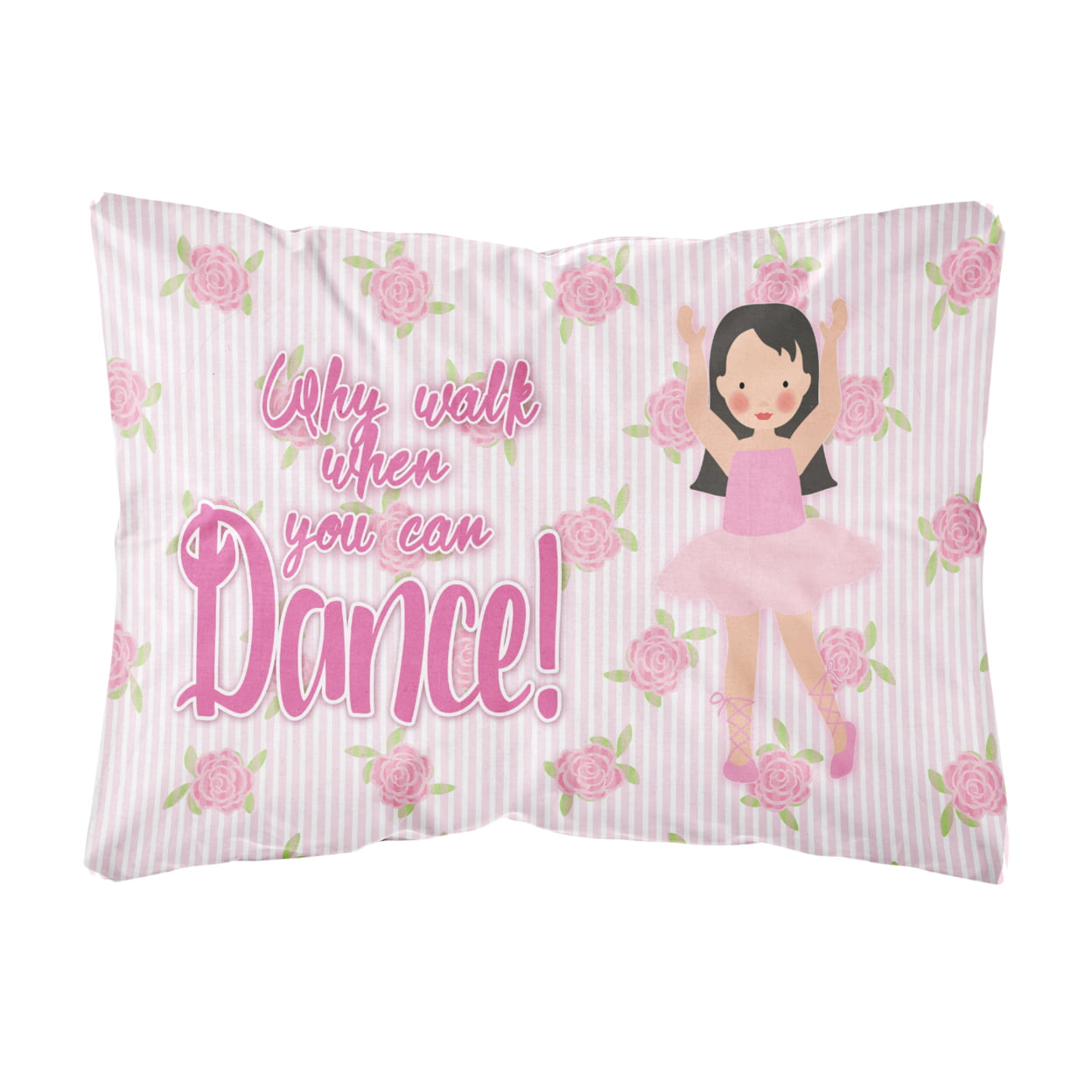 Ballet Long Dark Hair Canvas Fabric Decorative Pillow
