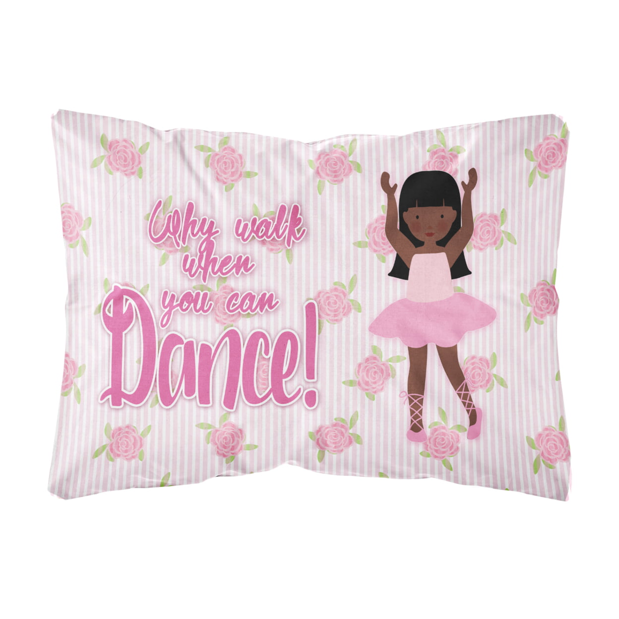 Ballet Long Hair African American Canvas Fabric Decorative Pillow