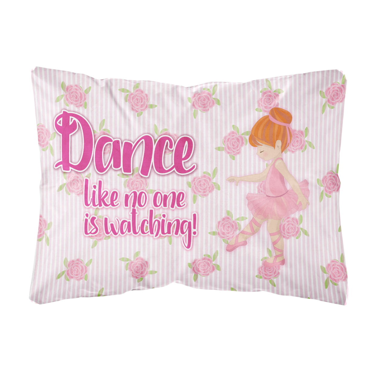 Ballet Dance Red Hair Canvas Fabric Decorative Pillow