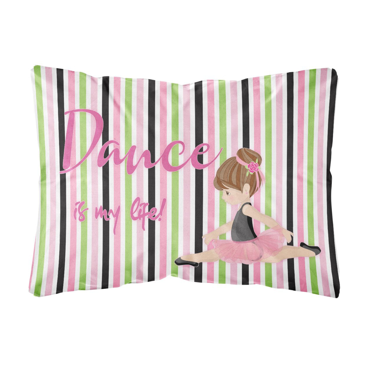 Ballet Dance is My Life Brunette Canvas Fabric Decorative Pillow