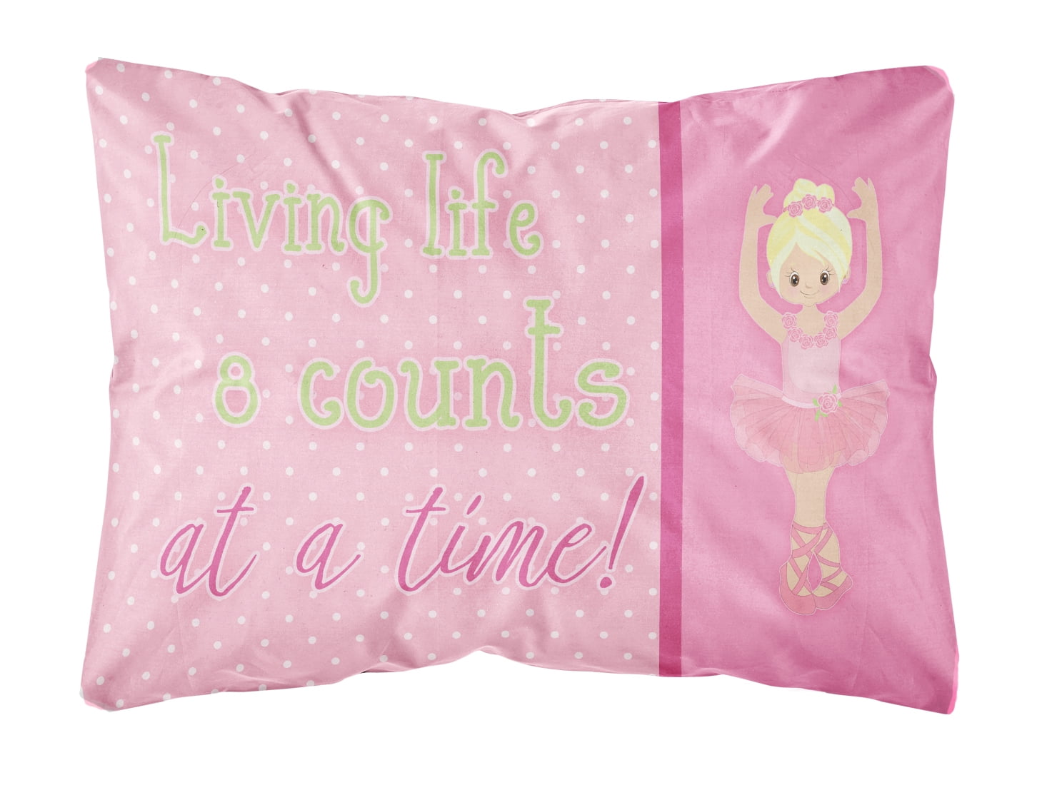 Ballet in 8 Counts Blonde Canvas Fabric Decorative Pillow
