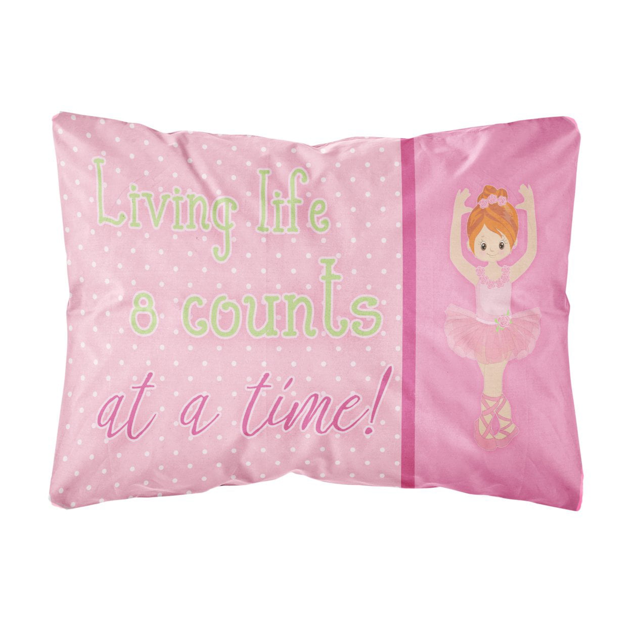Picture of Carolines Treasures BB5398PW1216 Ballet in 8 Counts Red Hair Canvas Fabric Decorative Pillow