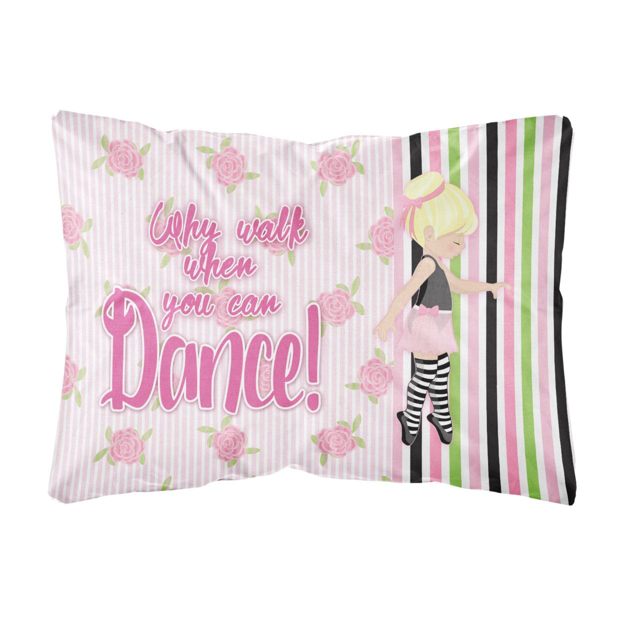 Ballet Dance Stripes Blonde Canvas Fabric Decorative Pillow