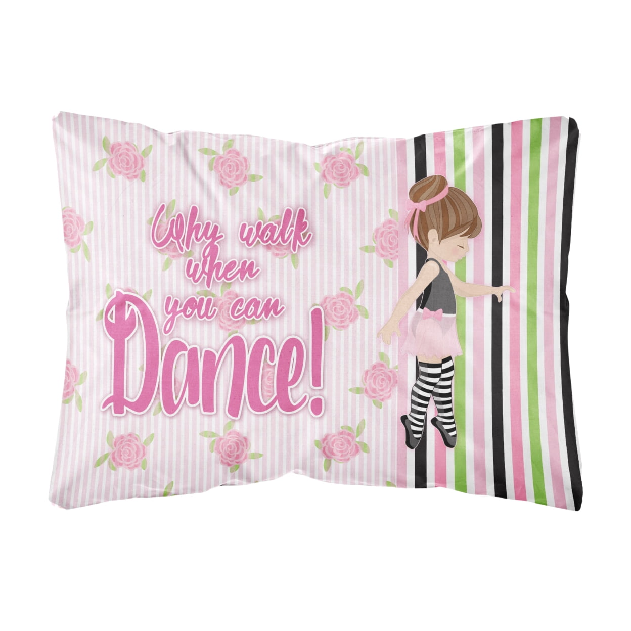 Ballet Dance Stripes Brunette Canvas Fabric Decorative Pillow