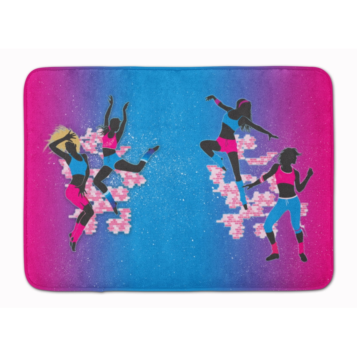 BB5373RUG Hip Hop in Pink Blue Machine Washable Memory Foam Mat