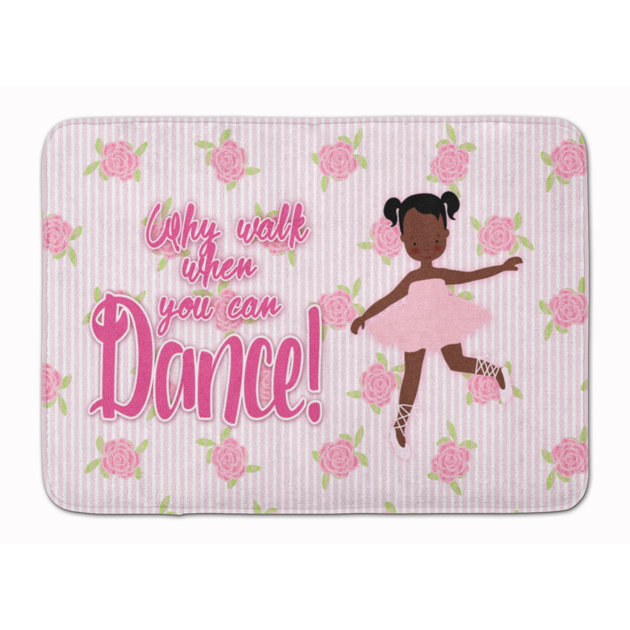 BB5382RUG Ballet African American Pigtails Machine Washable Memory Foam Mat