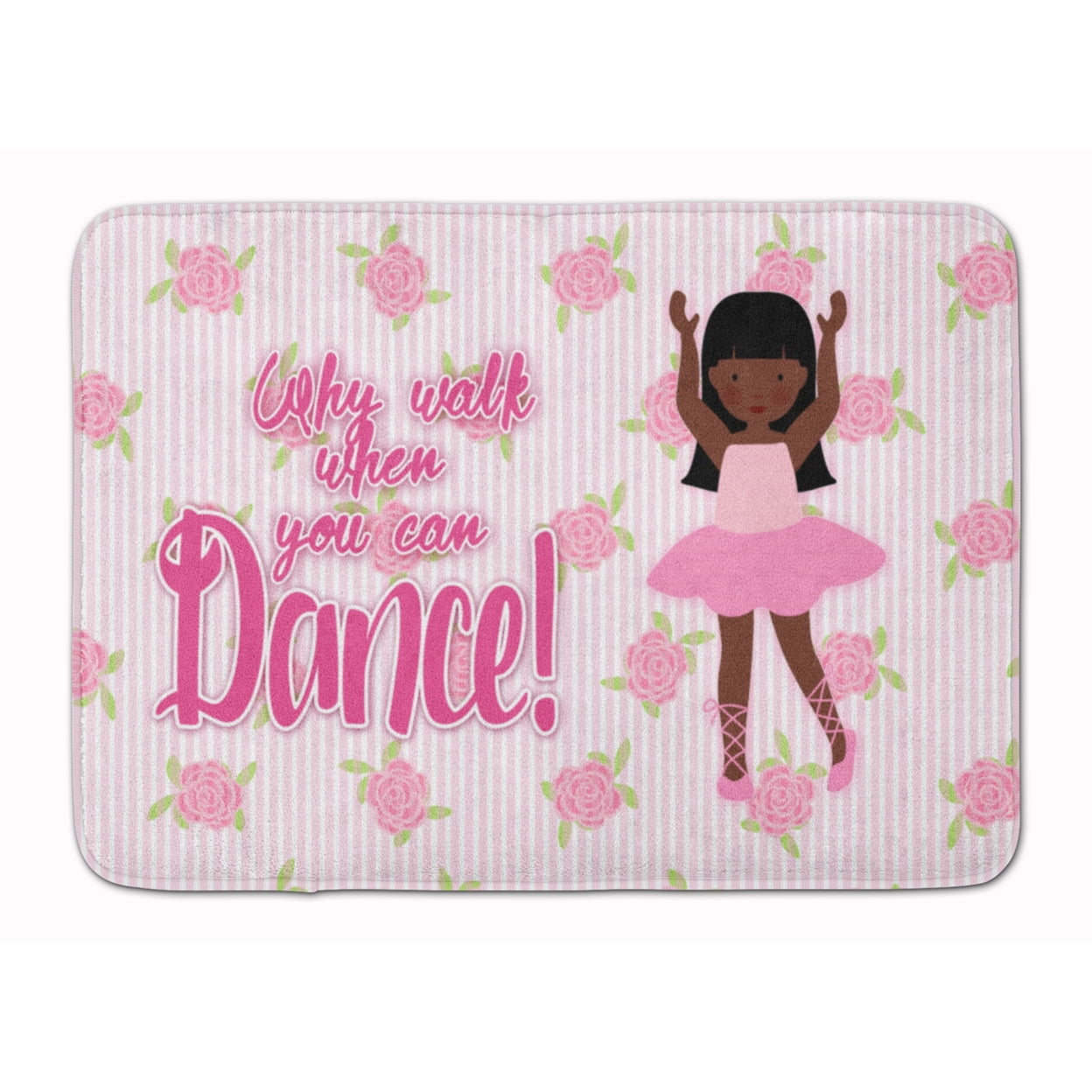 Ballet Long Hair African American Machine Washable Memory Foam Mat
