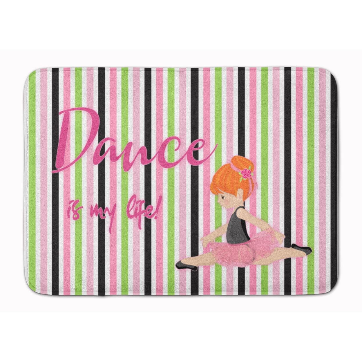 BB5394RUG Ballet Dance is My Life Red Machine Washable Memory Foam Mat