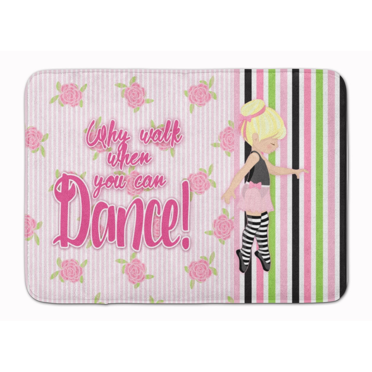 BB5400RUG Ballet Dance Stripes Blonde Machine Washable Memory Foam Mat