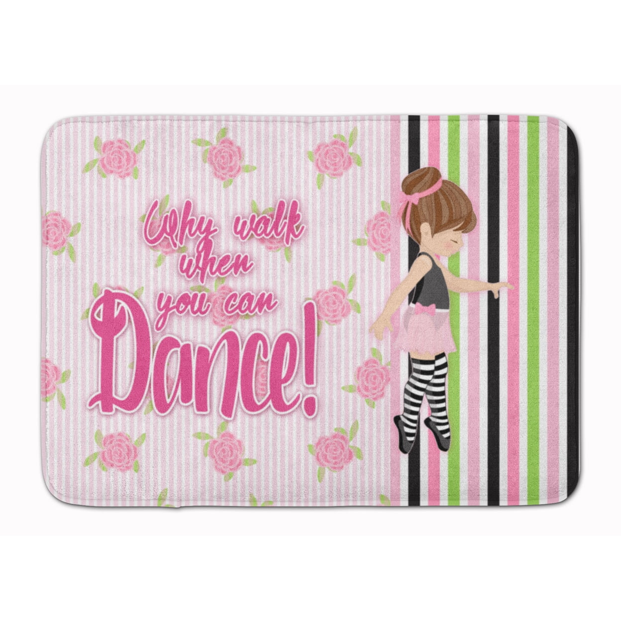 BB5401RUG Ballet Dance Stripes Brunette Machine Washable Memory Foam Mat