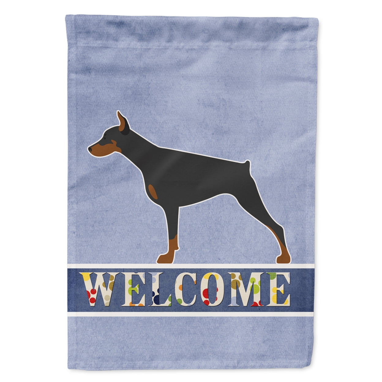Doberman Pinscher Welcome Garden Size Flag