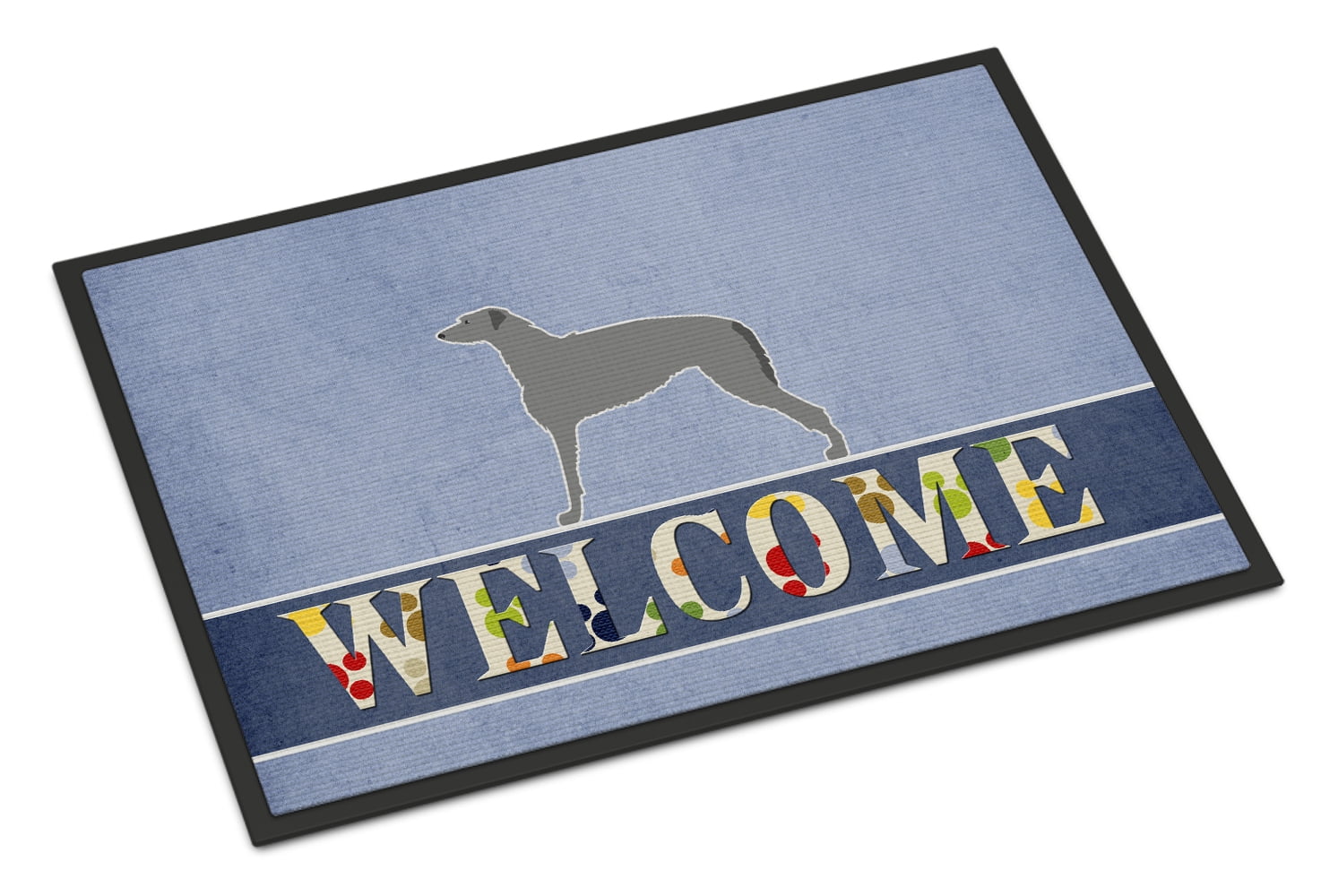 24 x 36 in. Scottish Deerhound Welcome Indoor or Outdoor Mat