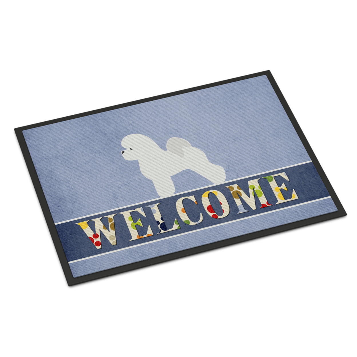 24 x 36 in. Bichon Frise Welcome Indoor or Outdoor Mat