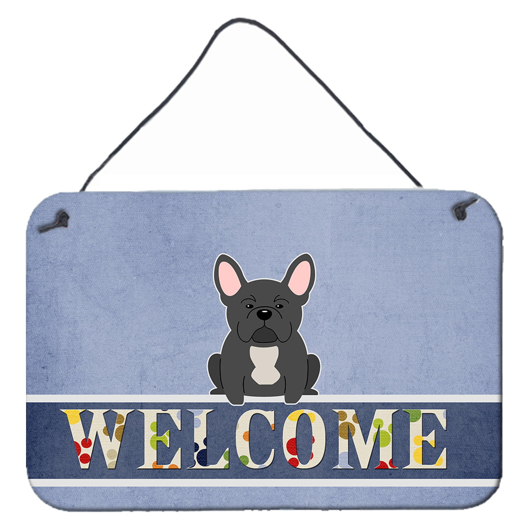 French Bulldog Black Welcome Wall or Door Hanging Prints