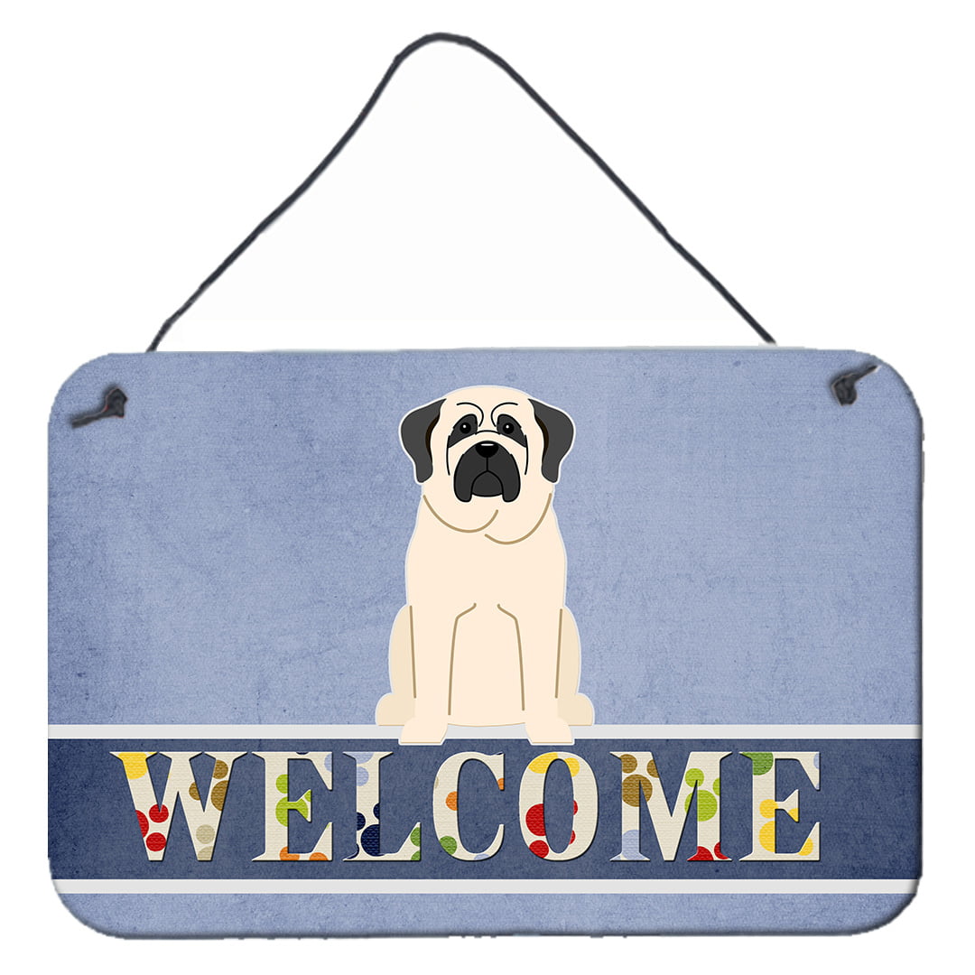 Mastiff White Welcome Wall or Door Hanging Prints