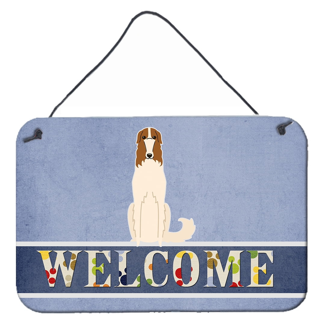 Borzoi Welcome Wall or Door Hanging Prints
