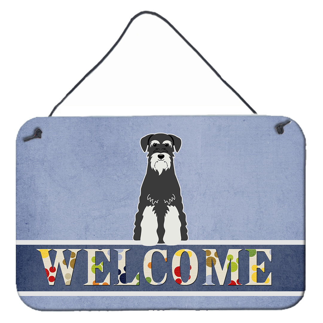 Standard Schnauzer Salt & Pepper Welcome Wall or Door Hanging Prints
