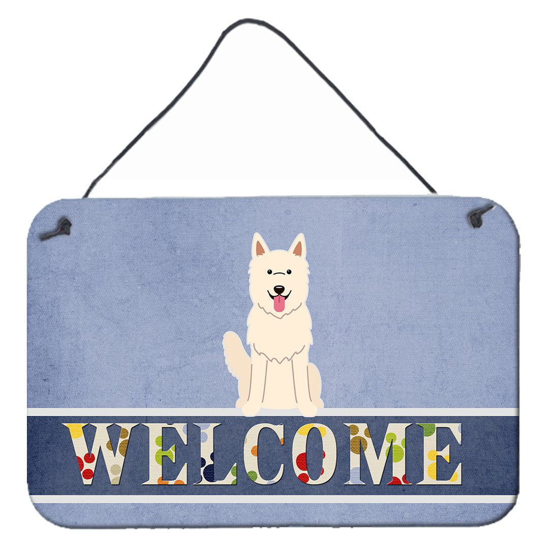 White German Shepherd Welcome Wall or Door Hanging Prints
