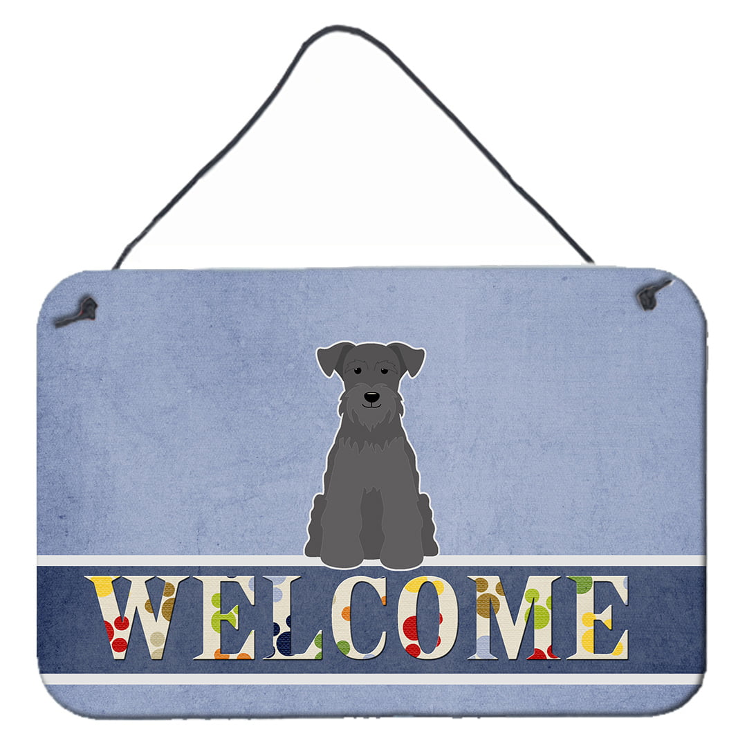 Miniature Schanuzer Black Welcome Wall or Door Hanging Prints