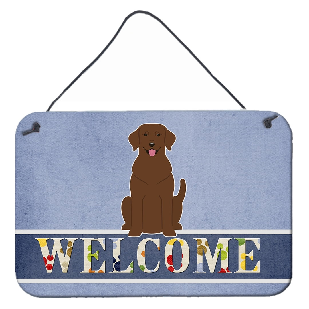 Chocolate Labrador Welcome Wall or Door Hanging Prints