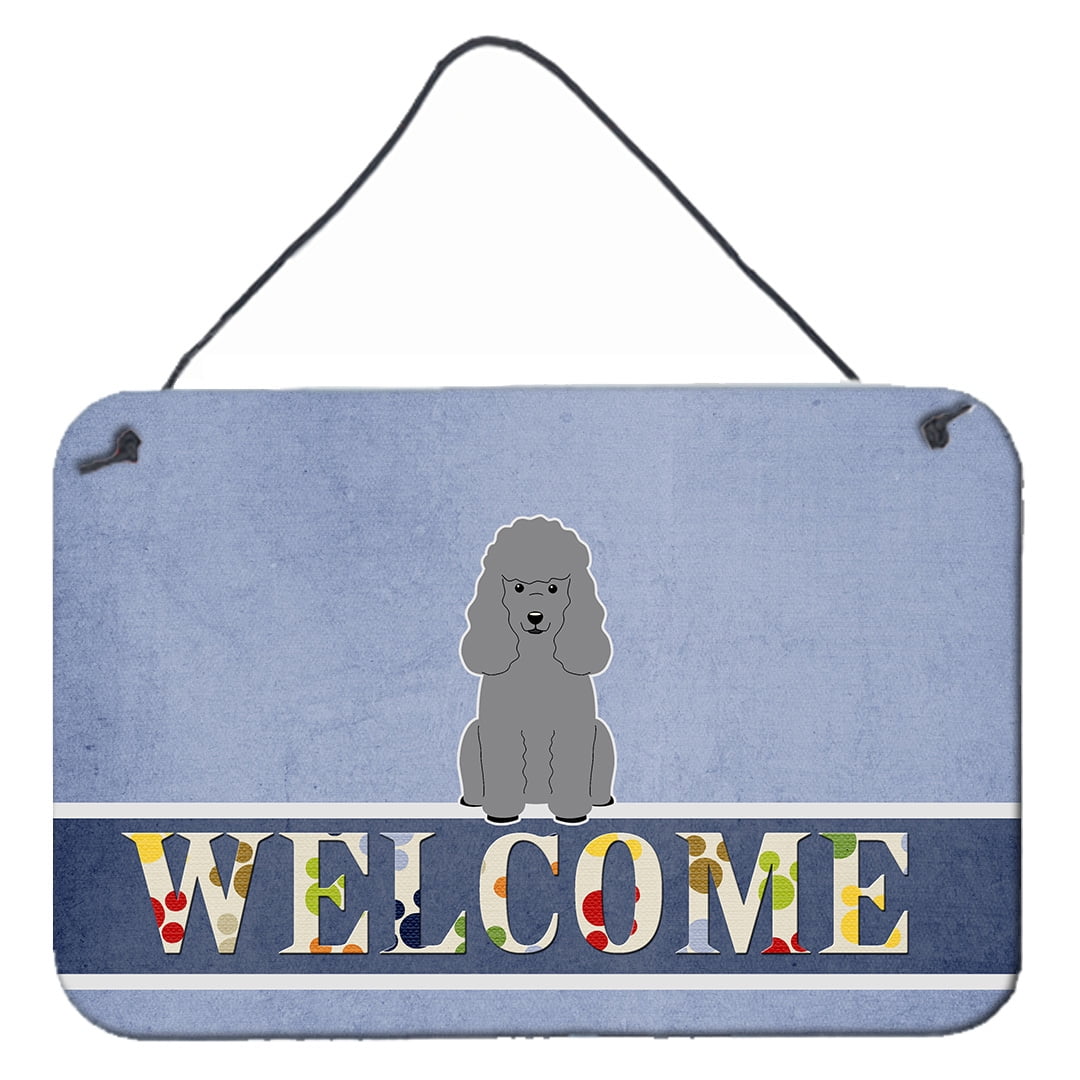Poodle Silver Welcome Wall or Door Hanging Prints