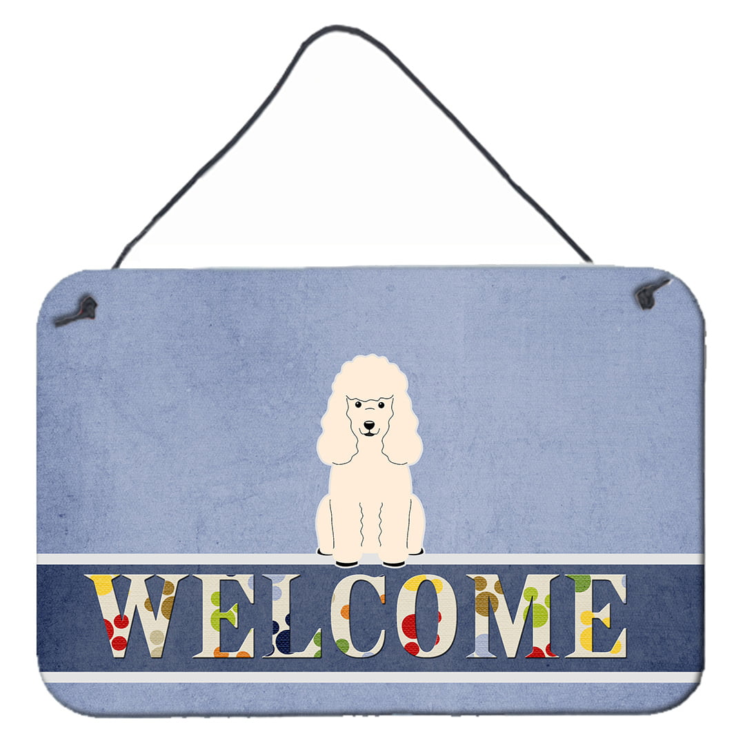 Poodle White Welcome Wall or Door Hanging Prints