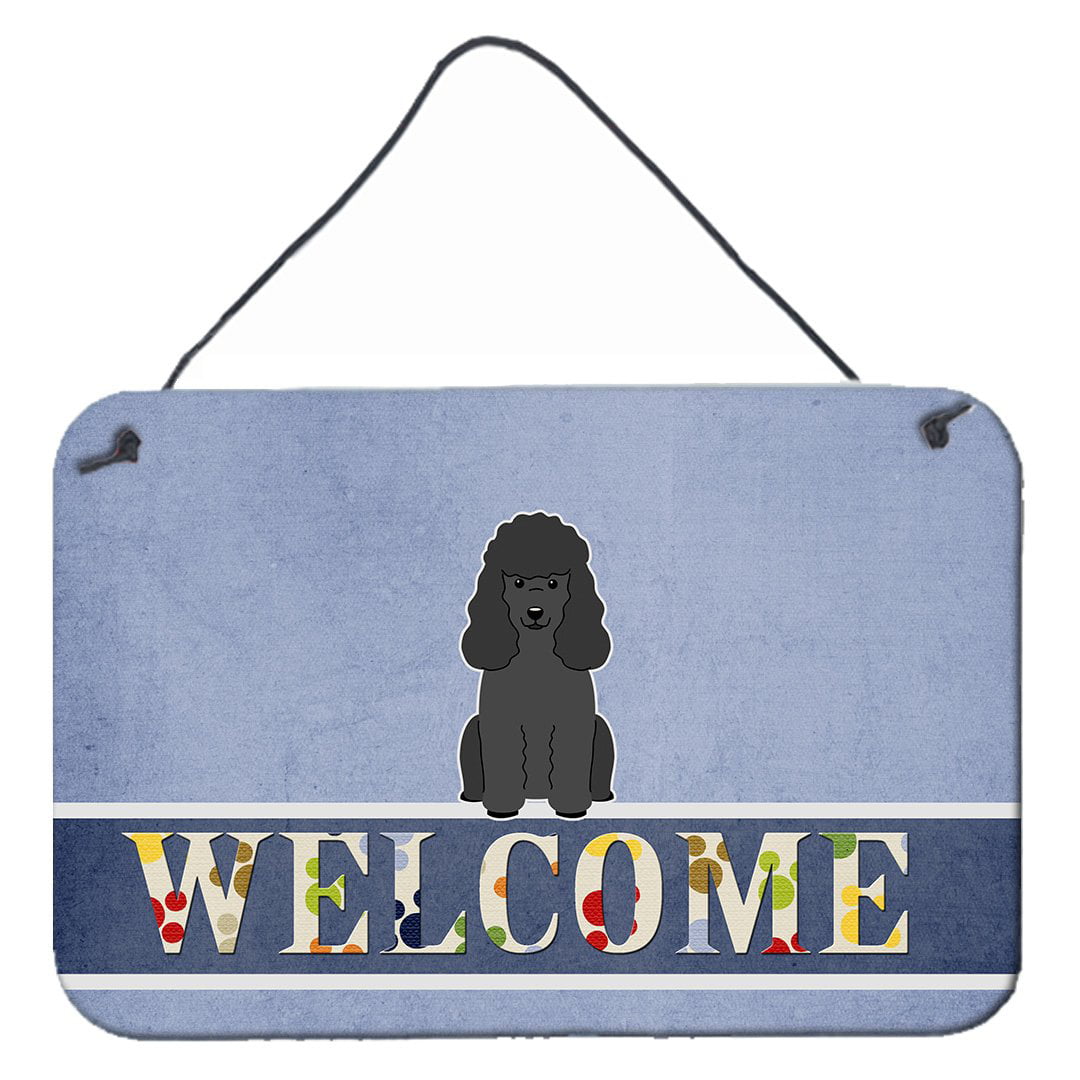 Poodle Black Welcome Wall or Door Hanging Prints