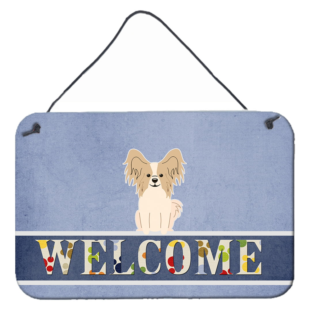 Papillon Sable & White Welcome Wall or Door Hanging Prints