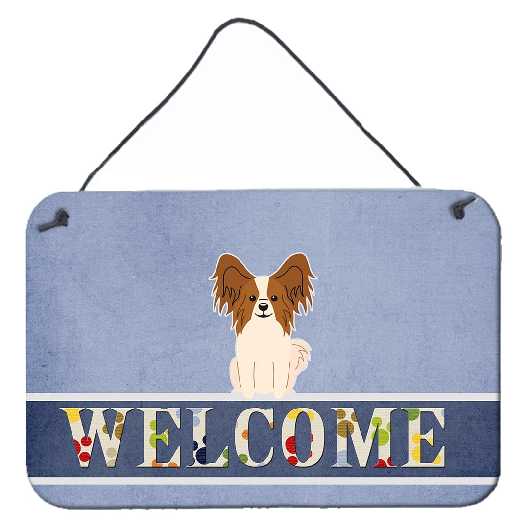 Papillon Red White Welcome Wall or Door Hanging Prints