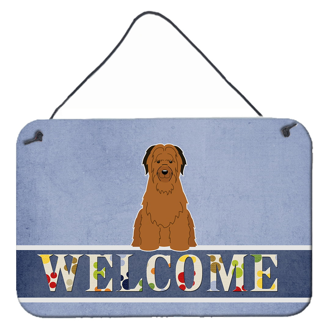 Briard Brown Welcome Wall or Door Hanging Prints