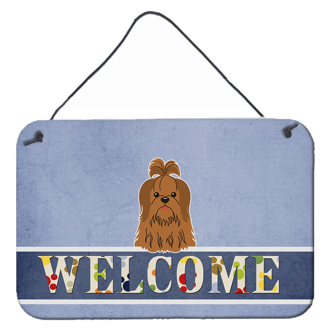 Shih Tzu Silver Chocolate Welcome Wall or Door Hanging Prints
