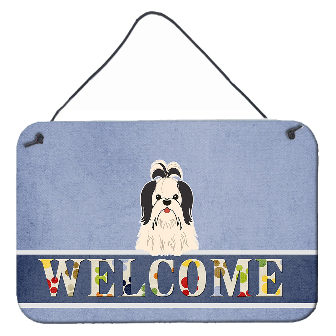 Shih Tzu Black White Welcome Wall or Door Hanging Prints