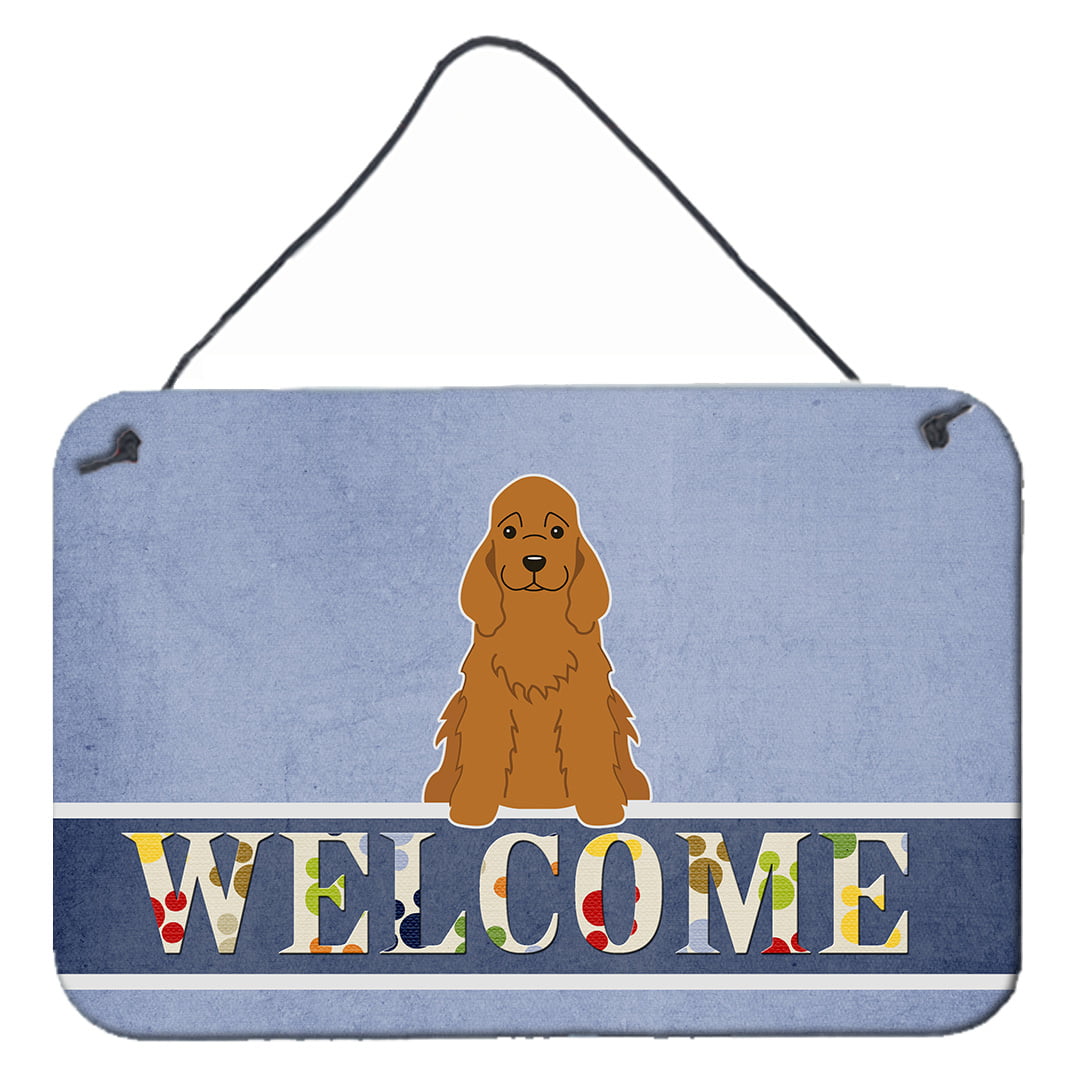 Cocker Spaniel Red Welcome Wall or Door Hanging Prints