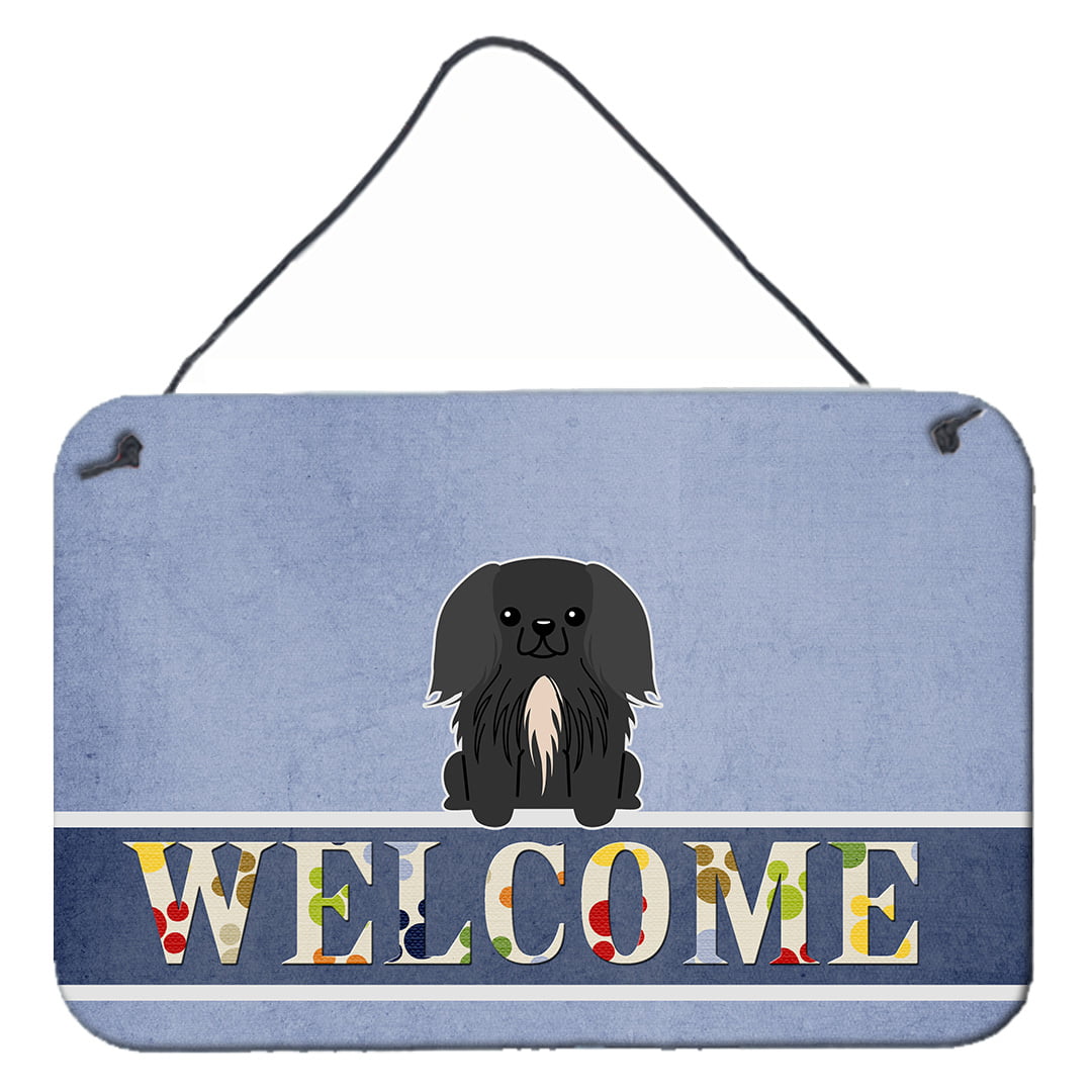 Pekingnese Black Welcome Wall or Door Hanging Prints