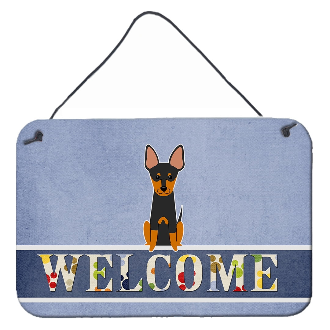 English Toy Terrier Welcome Wall or Door Hanging Prints