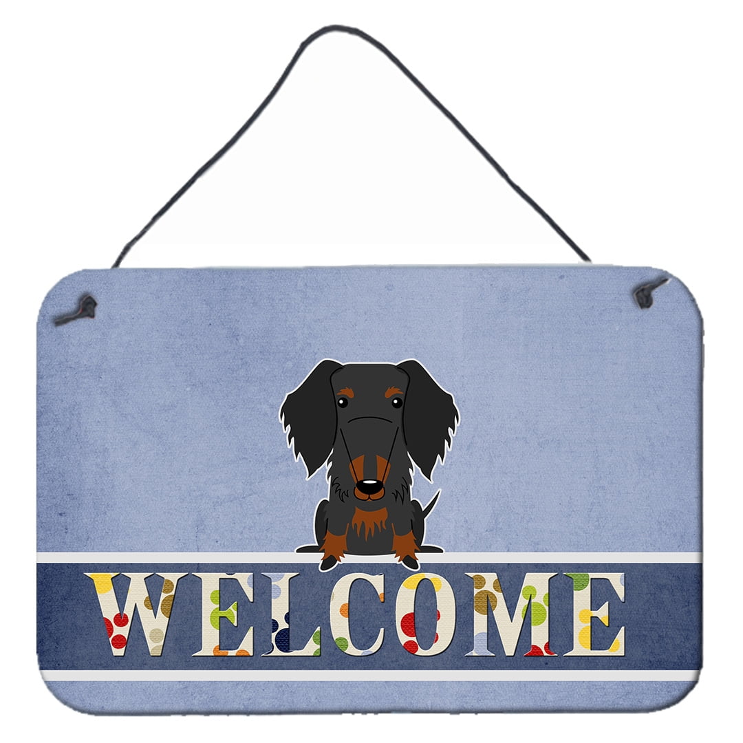 Wire Haired Dachshund Black Tan Welcome Wall or Door Hanging Prints