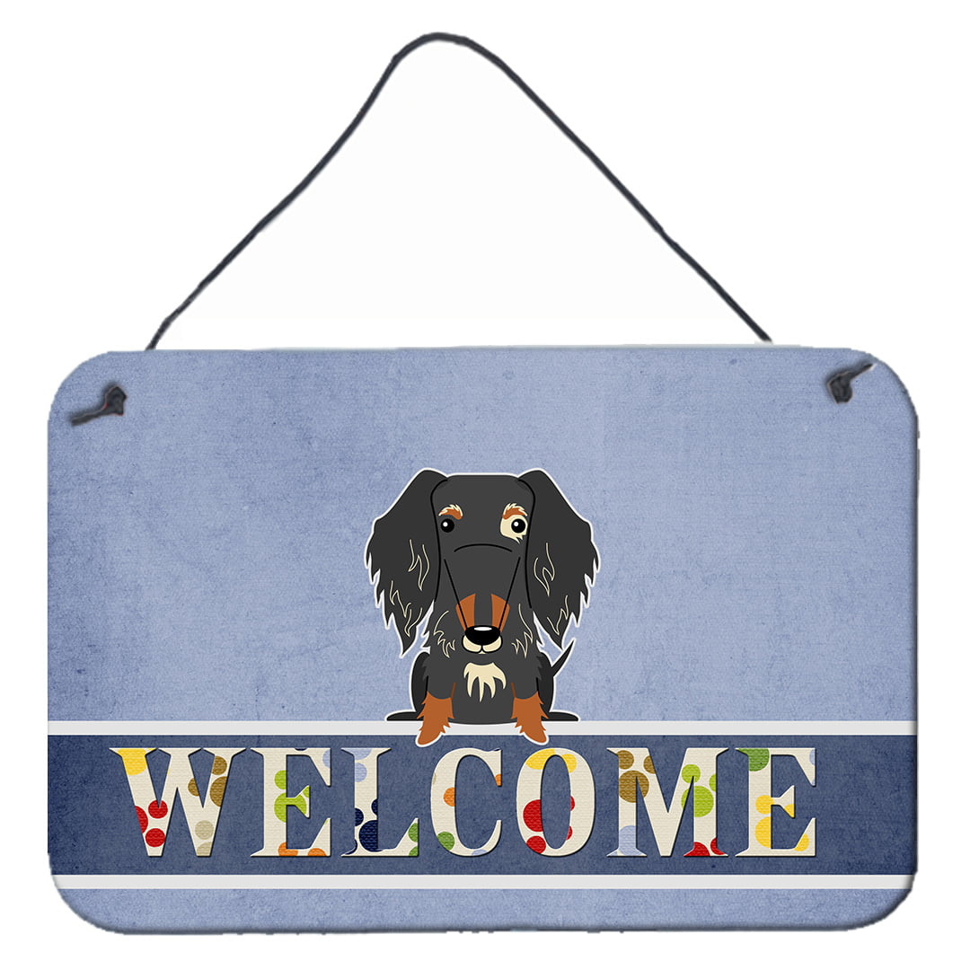 Wire Haired Dachshund Dapple Welcome Wall or Door Hanging Prints